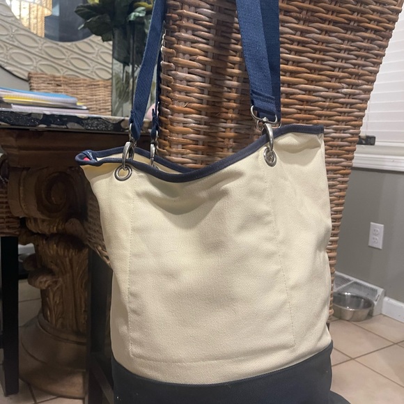 Thirty-One Navy and Cream Canvas Tote - Picture 5 of 8